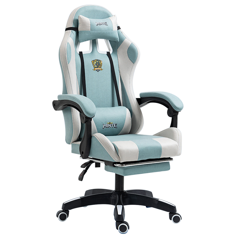 Load image into Gallery viewer, Technology Fabric Gaming Chair Racing Massage Leather Computer Seat Footrest