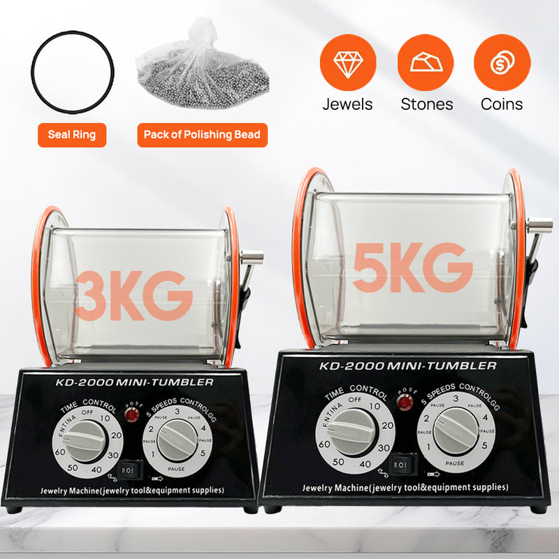 Load image into Gallery viewer, PORIYA 3/5KG Jewelry Surface Polisher Rotary Polisher Gem DIY Tumbler Finish Machine