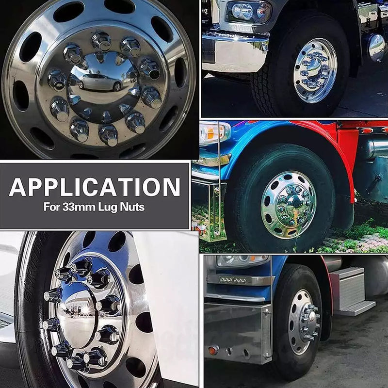 Load image into Gallery viewer, PORIYA Chrome 20PCS X 33mm Safety Arrow Chrome ABS Wheel Nut Covers Caps For Trucks Bus