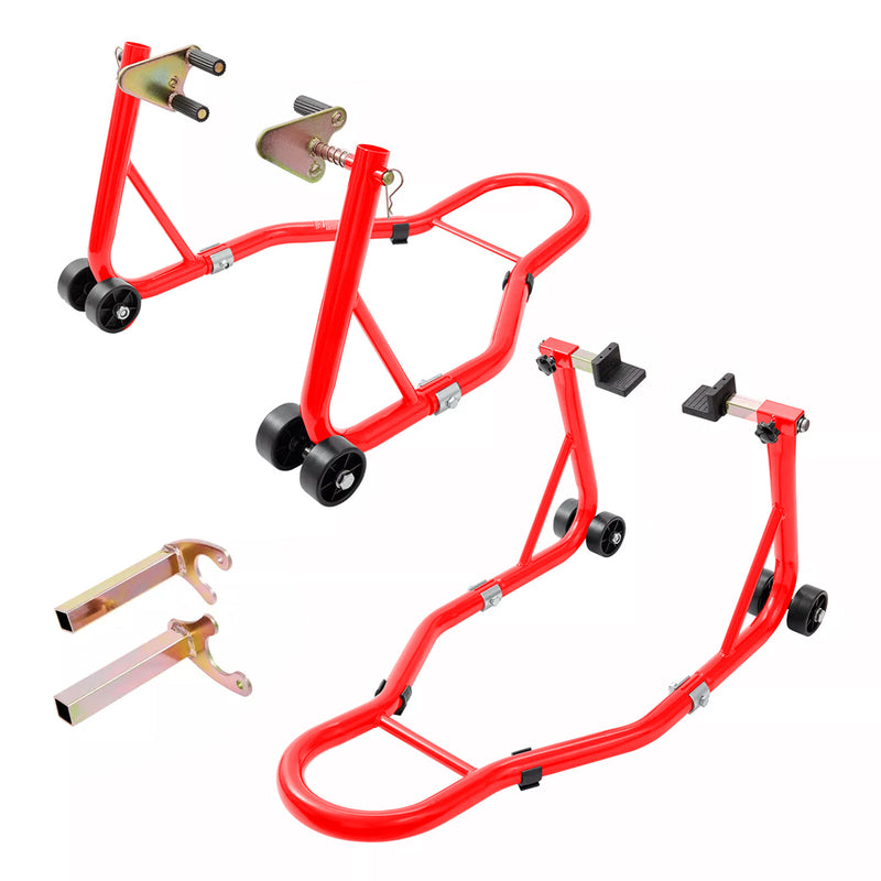 Load image into Gallery viewer, PORIYA 1100lbs Motorbike Dolly Motorcycle Front Wheel Stand and Rear Wheel Stand 2PC