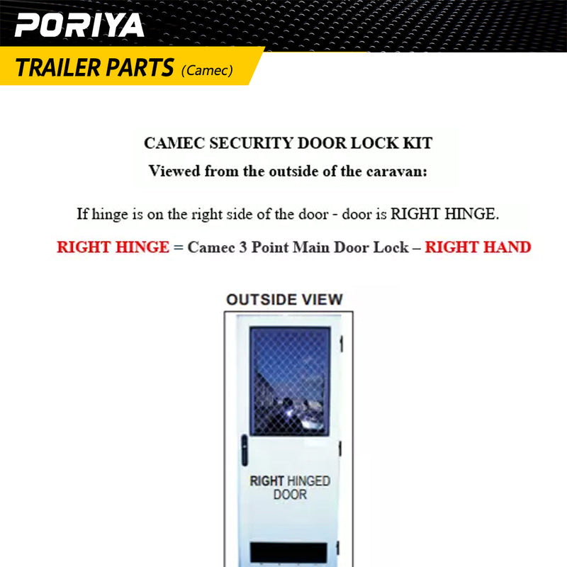 Load image into Gallery viewer, PORIYA Camec Caravan 3 Point Main Door Lock Right Hand Side Hinge with Barrel & Keys