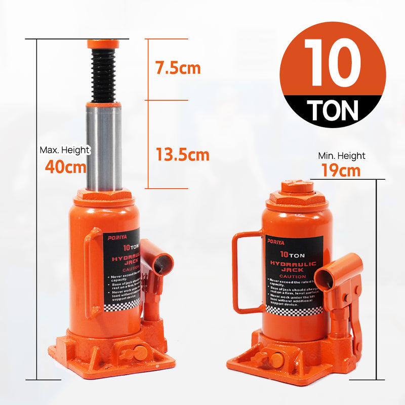 Load image into Gallery viewer, PORIYA 10/12/20 Ton Bottle Jack Hydraulic Lifter Heavy Duty Car Safety Valve 4WD