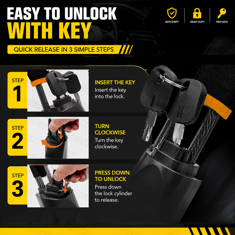 Load image into Gallery viewer, PORIYA Seat Belt Lock Steering Wheel Lock Car Security Anti-Theft Device With 3 Keys AU