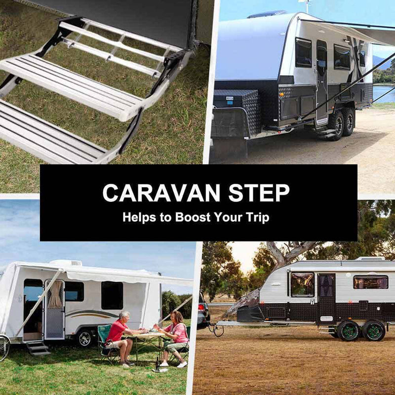 Load image into Gallery viewer, PORIYA Caravan Step Aluminium Pull Out Folding Caravan Step Camper Trailer Motorhome RV