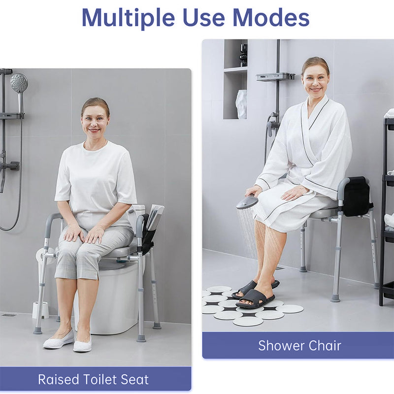 Load image into Gallery viewer, PORIYA Raised Toilet Seat 17"-24" 450 lbs Universal Toilet Riser for Elderly