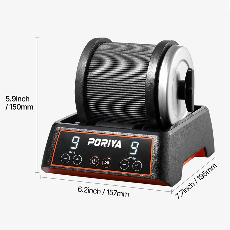 Load image into Gallery viewer, PORIYA Rock Tumbler Machine Kit Rock Polisher 9 Speeds 9-Day Timer with Grits