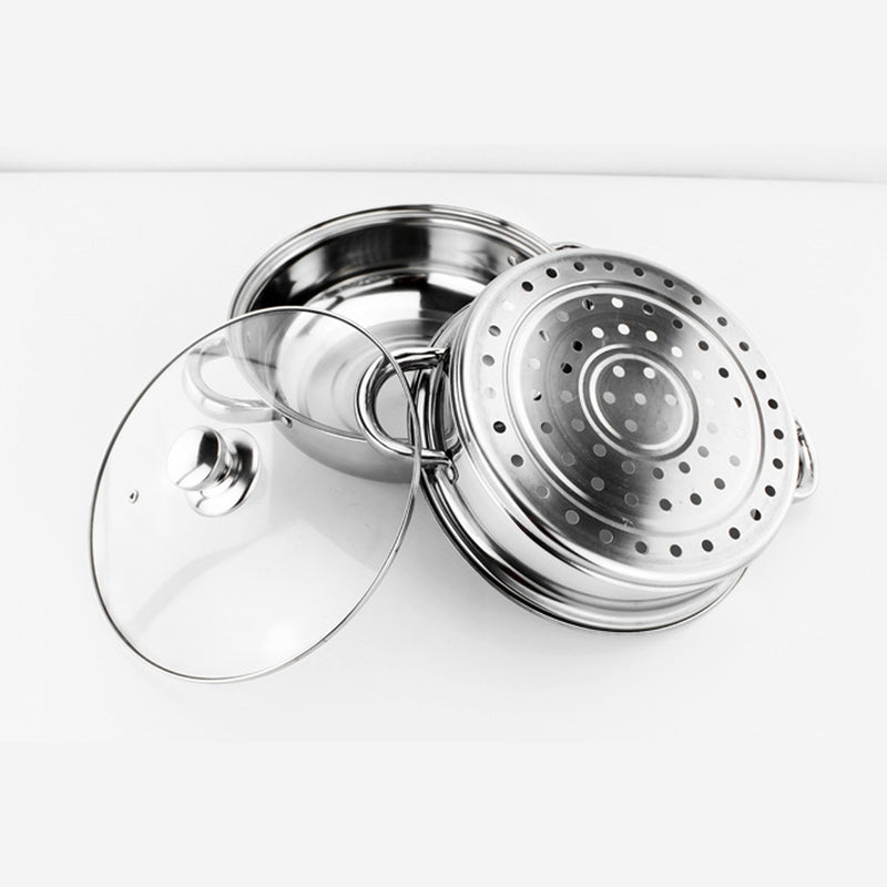 Load image into Gallery viewer, PORIYA 3/4 Tier Stainless Steel Steamer Meat Vegetable Pot Steaming Cookware Kitchen