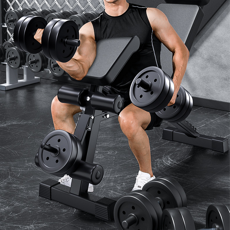 Load image into Gallery viewer, PORIYA Foldable Gym Weight Bench Dumbbell Bench w/ Leg Lift Home Gym Storage