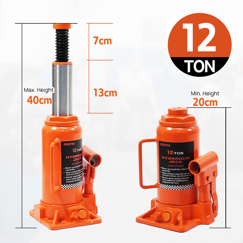 Load image into Gallery viewer, PORIYA 10/12/20 Ton Bottle Jack Hydraulic Lifter Heavy Duty Car Safety Valve 4WD