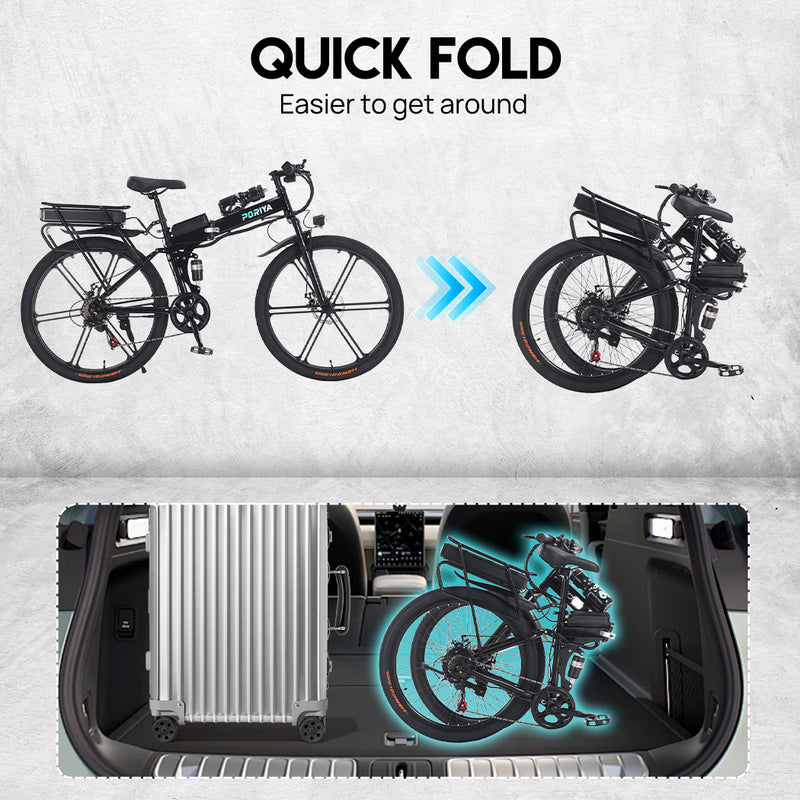 Load image into Gallery viewer, 48V 1500W 26" Foldable Electric Bike Off Road E-Bike Mountain Bicycle E-MTB