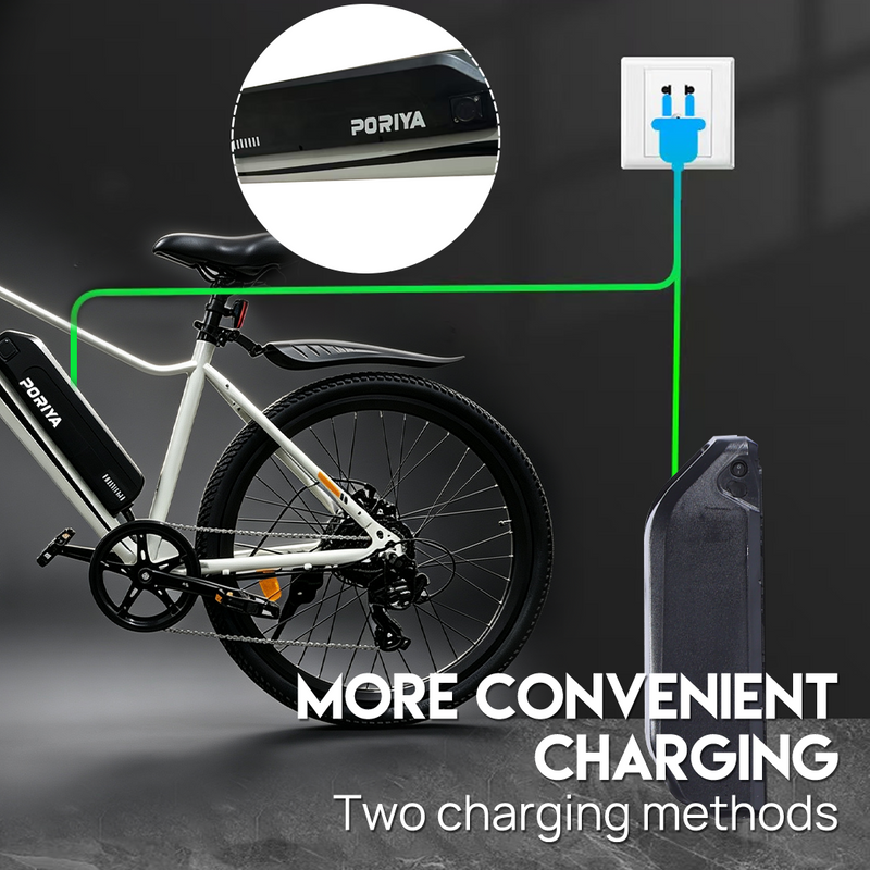 Load image into Gallery viewer, PORIYA 1500W 26“ Electric Mountain Bike 48V 10.4Ah Shimano 7 Speed Off Road AU