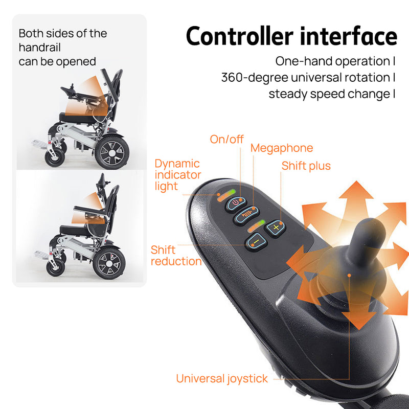 Load image into Gallery viewer, 600W Electric Wheelchair Folding Lithium Power Motorised Foldable w/ Basket