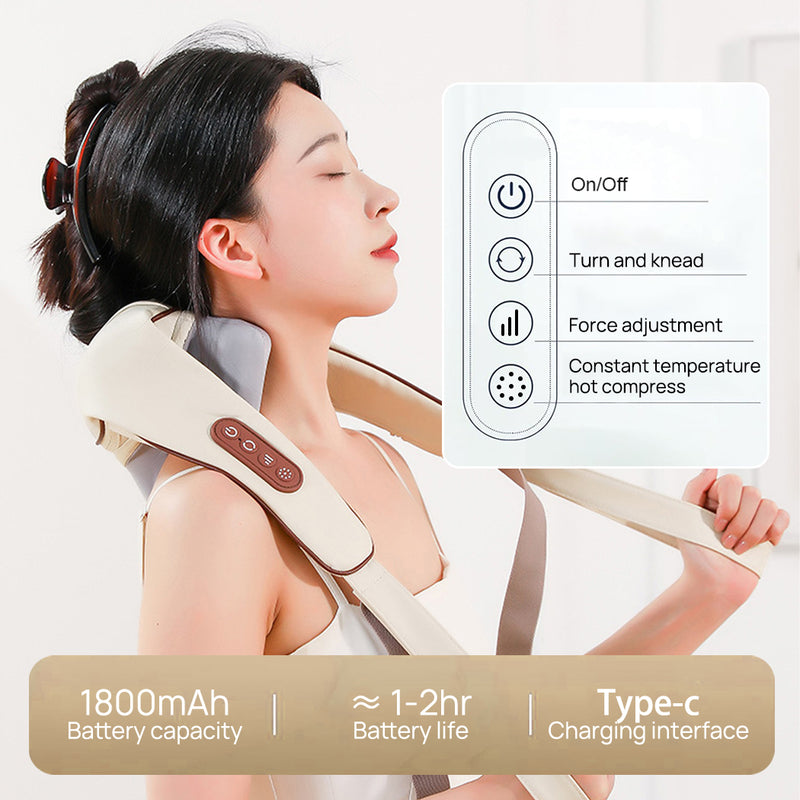 Load image into Gallery viewer, Neck Massager Shoulder Trapezius 5D with Heat Goletsure Massage Relief Pain