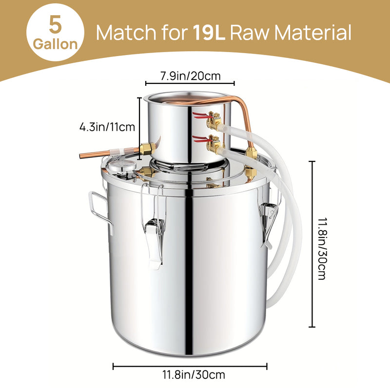 Load image into Gallery viewer, PORIYA Alcohol Distiler 12/19/30/50L Water Wine Brew Copper Coil Moonshinestill w/ Pump