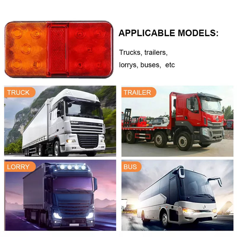 Load image into Gallery viewer, PORIYA LED Trailer Tail Light Kit Pair Plug 8m 5 Core Wire Caravan Ute 7 Pin Flat Set