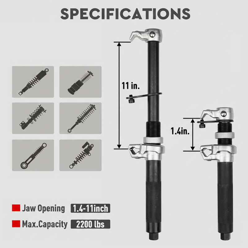 Load image into Gallery viewer, PORIYA Heavy Duty Coil Spring Compressor Suspension Spring Clamp With Safety Bracket