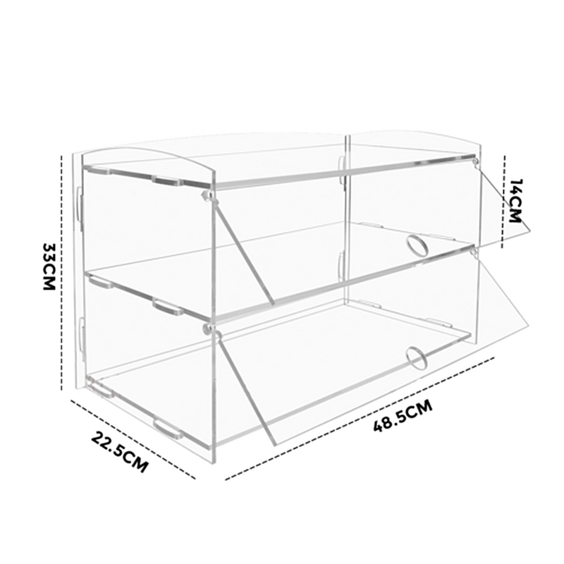 Load image into Gallery viewer, 2-3 Tier Large Acrylic Bakery Cake Display Cabinet Case Donuts Cupcake Pastries