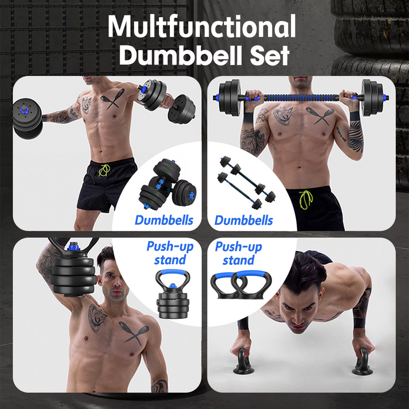 Load image into Gallery viewer, PORIYA 40kg Dumbbell Set Adjustable Barbell Kettlebell Home Gym Fitness