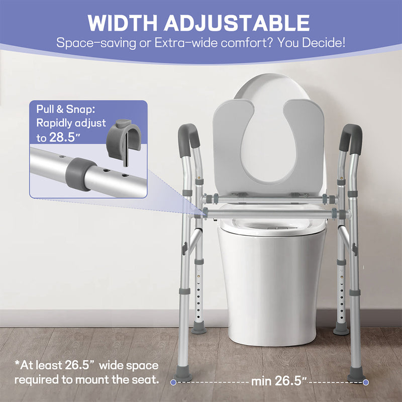 Load image into Gallery viewer, PORIYA Raised Toilet Seat 17"-24" 450 lbs Universal Toilet Riser for Elderly