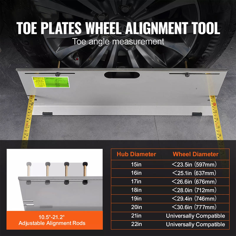 Load image into Gallery viewer, PORIYA Wheel Alignment Tool Toe Plates Accurate Measure Tape And Conversion Chart AU