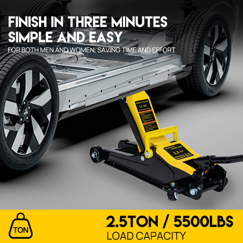 Load image into Gallery viewer, PORIYA Low Profile Floor Jack 2.5 Ton Heavy Steel Single Piston Hydraulic Pump