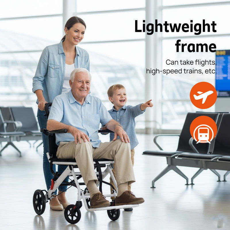 Load image into Gallery viewer, PORIYA Portable Ultra-Light 6.8KG Folding Transport Wheelchair Mobility Aid Wheelchair