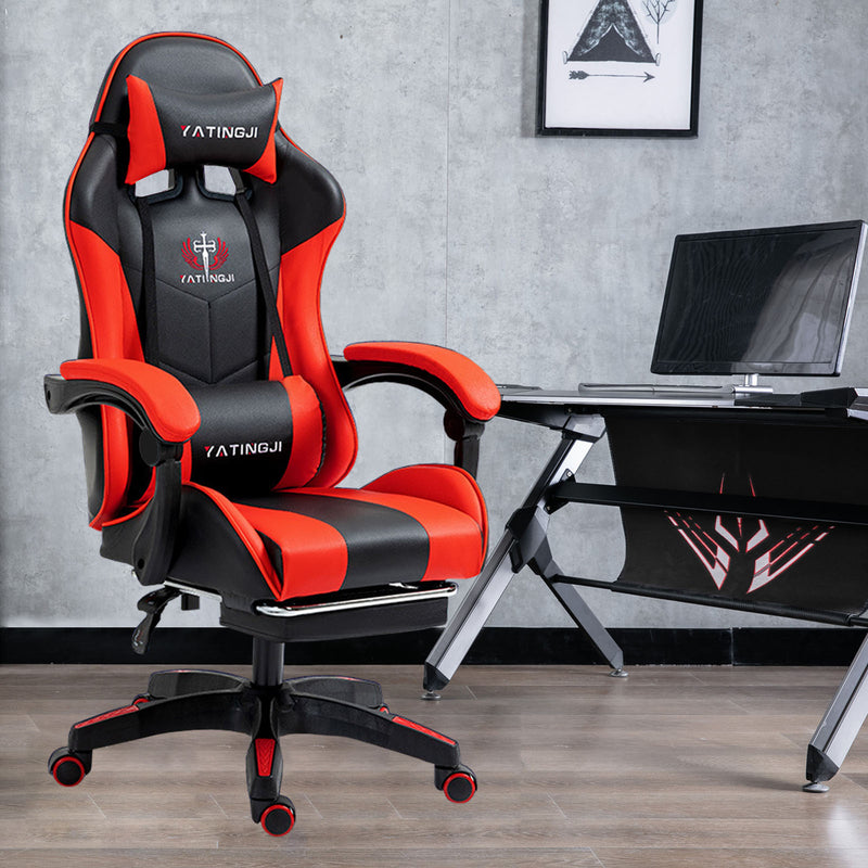 Load image into Gallery viewer, PORIYA Ergonomic Gaming Chair PU Home Office Reclining Computer Chair w/Footrest