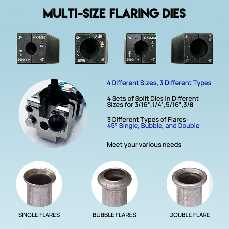 Load image into Gallery viewer, PORIYA Brake Pipe Line Flaring Tool Kit for 3/16"~3/8" Stainless Steel Tube 45°