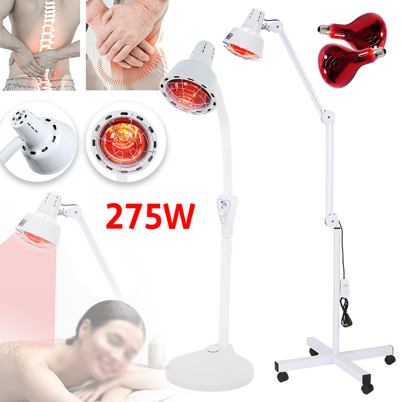 Load image into Gallery viewer, 275W Floor Stand Infrared IR Temperature Light Therapy Heat Lamp Pain Relief