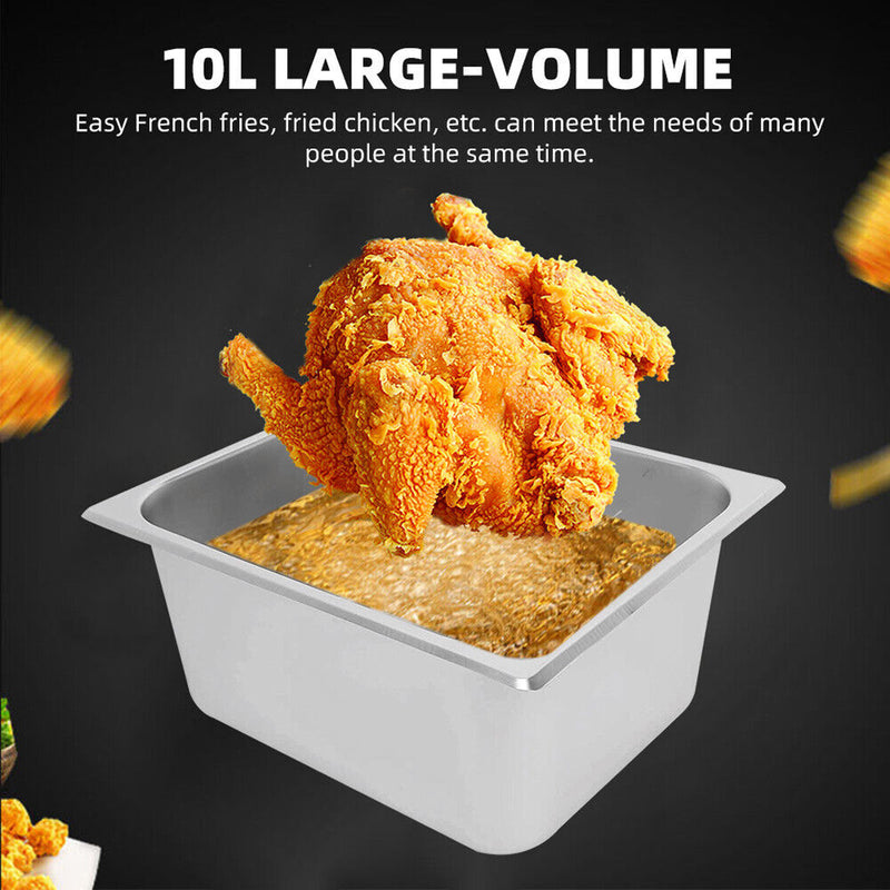 Load image into Gallery viewer, PORIYA Electric Deep Fryer 10L / 20L Commercial Bench Top Single Stainless Steel 2500W