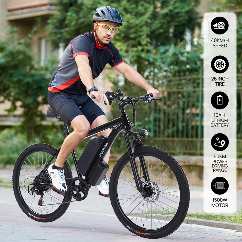 Load image into Gallery viewer, 26" Mountain eBike 48V 10Ah Magnesium Alloy Electric Bicycle 1500W Motor E-MTB
