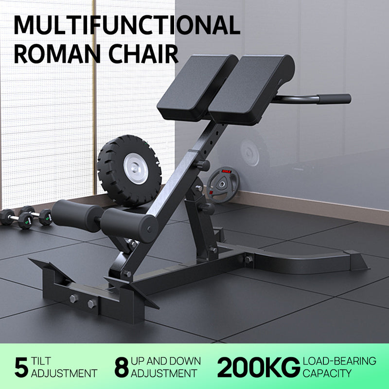 Load image into Gallery viewer, PORIYA Roman Chair for Hyperextension Core Workouts Adjustable Home Gym Bench