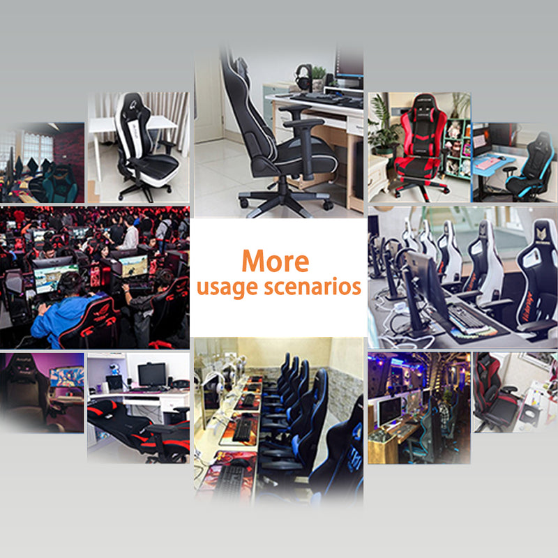 Load image into Gallery viewer, PORIYA Gaming Office Chairs 2-Points Massage Racing RGB LED Leather w/ Footrest