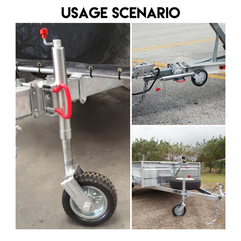 Load image into Gallery viewer, PORIYA 6'' 8'' 10" Jockey Wheel Swing Up Solid Wheel 1000kg Caravan Boat Trailer