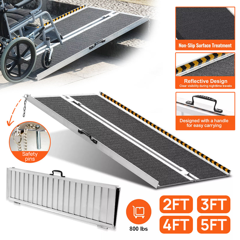 Load image into Gallery viewer, PORIYA Multi Size Aluminium Ramp Anti Slip Folding Loading Threshold Portable Access