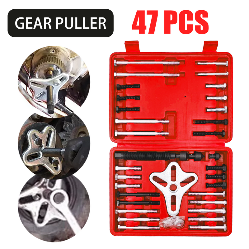 Load image into Gallery viewer, PORIYA 47pcs Harmonic Balancer Kit Set Gear Puller Pulley Steering Wheel Removal Tool