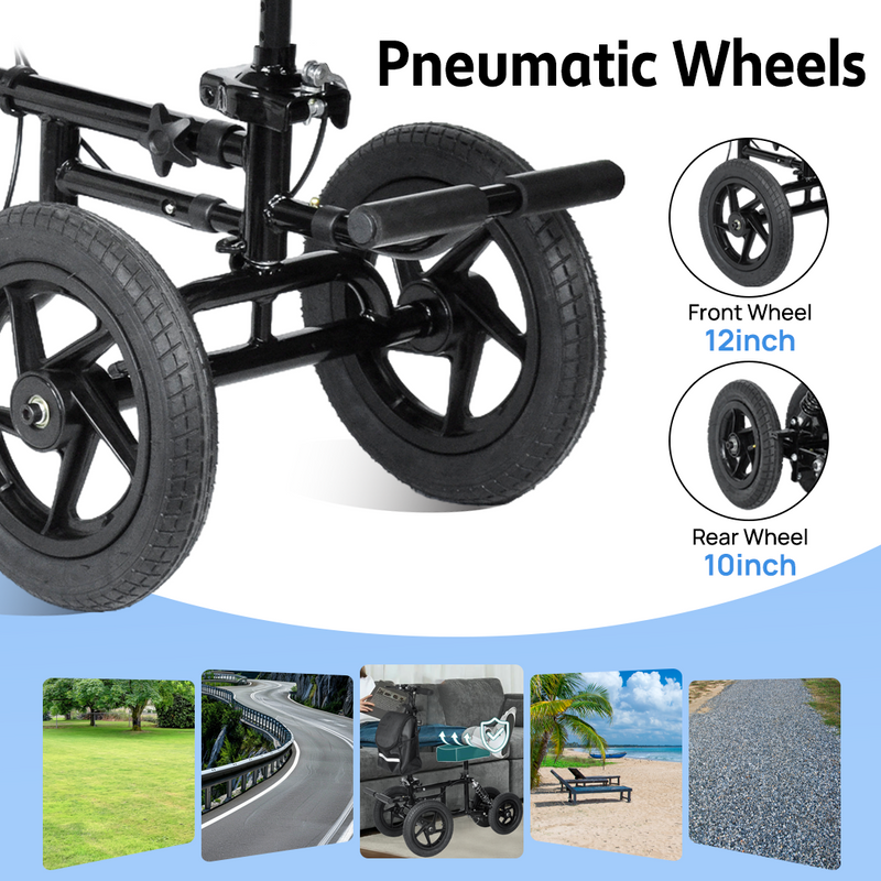 Load image into Gallery viewer, PORIYA Foldable Knee Walker Scooter Mobility Alternative Crutches Wheelchair w/ Basket