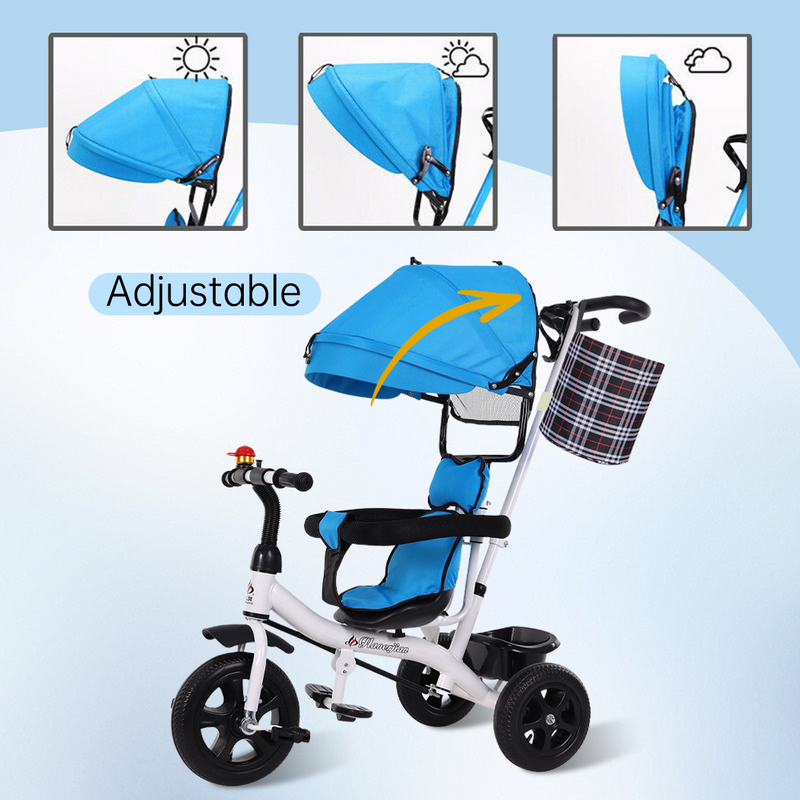 Load image into Gallery viewer, PORIYA 4 In 1 Tricycle Bike Trike Baby Prams Kids Stroller Toddler Ride-On Toy Gift