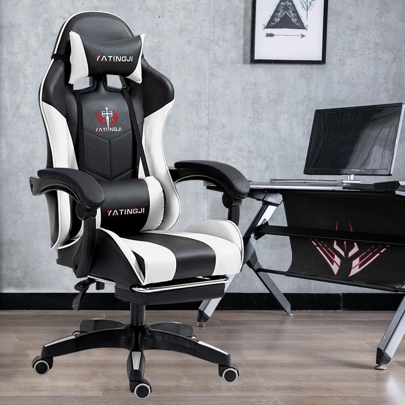Load image into Gallery viewer, PORIYA Ergonomic Gaming Chair PU Home Office Reclining Computer Chair w/Footrest