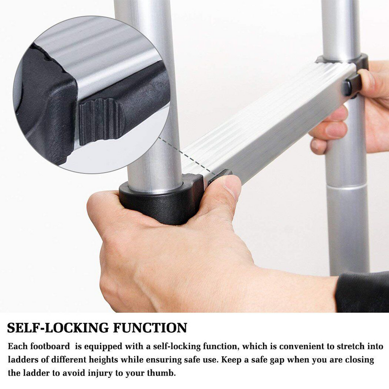 Load image into Gallery viewer, PORIYA 3.2/3.8/4.4/5M Telescopic Aluminium Ladder Extension Extendable Step Folding