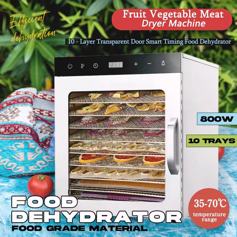 Load image into Gallery viewer, PORIYA 5/10 Trays Food Dehydrator Stainless Steel Fruit Dehydrators Jerky Dryer