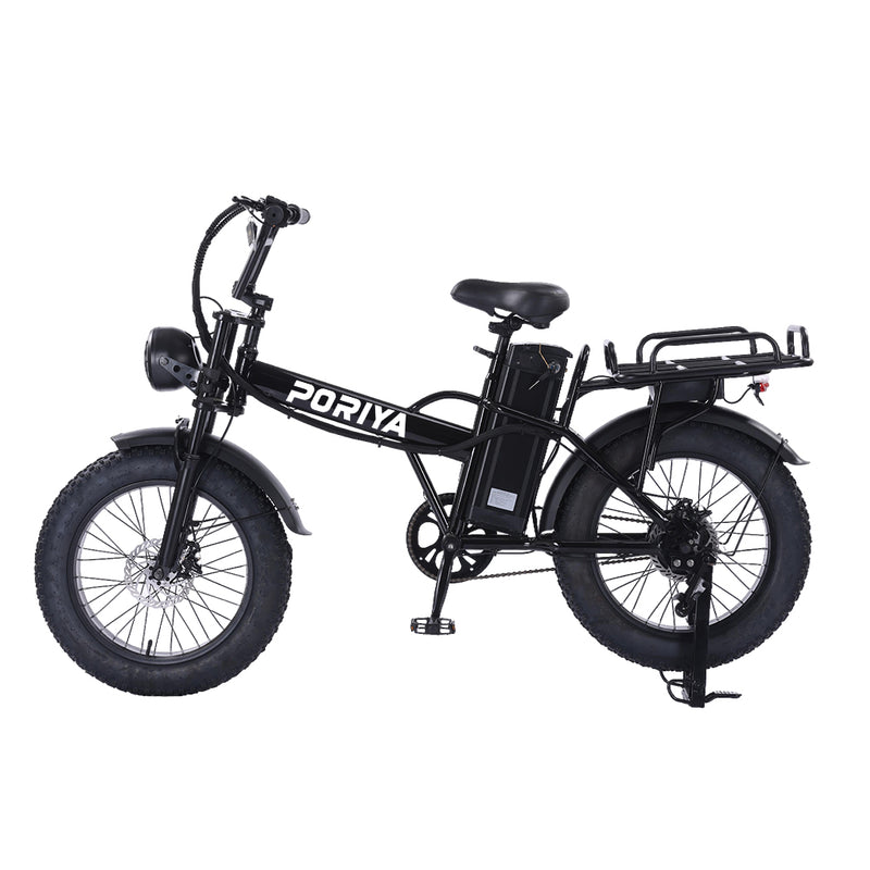 Load image into Gallery viewer, PORIYA Electric Bicycle 48V 18Ah Ebike 1500W Mountain Bike 20'' 55KM/H W/ Delivery Rack