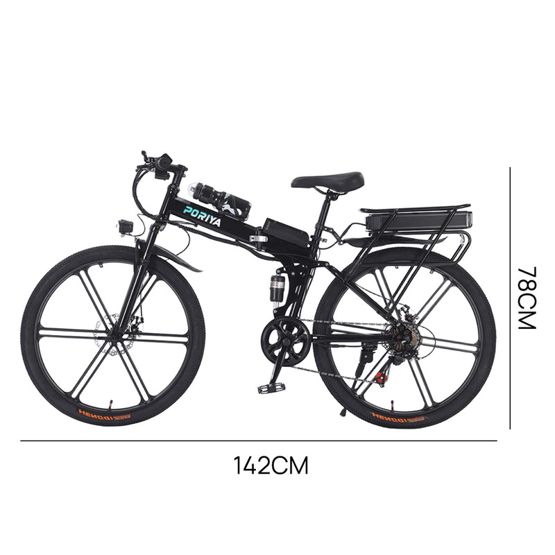 Load image into Gallery viewer, PORIYA 48V 1500W 26" Foldable Electric Bike Off Road E-Bike Mountain Bicycle E-MTB
