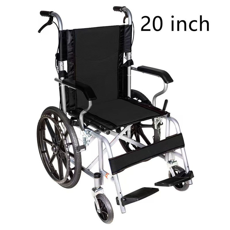 Load image into Gallery viewer, 20" Foldable Wheelchair Park Brakes Lightweight Soft for Elderly and Disabled