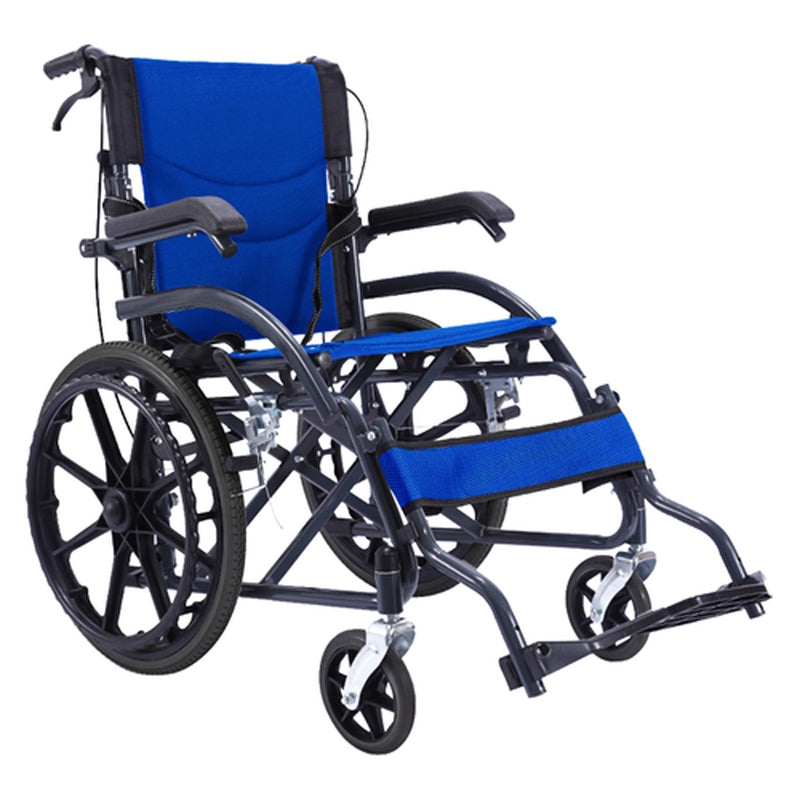 Load image into Gallery viewer, 20" Foldable Wheelchair Park Brakes Lightweight Armrest Free Flip for Elderly