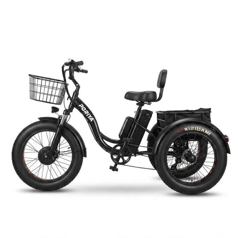 Load image into Gallery viewer, PORIYA 1500W Electric Tricycle escooter Urban City Bicycle Rechargeable 20" Fat Tyre