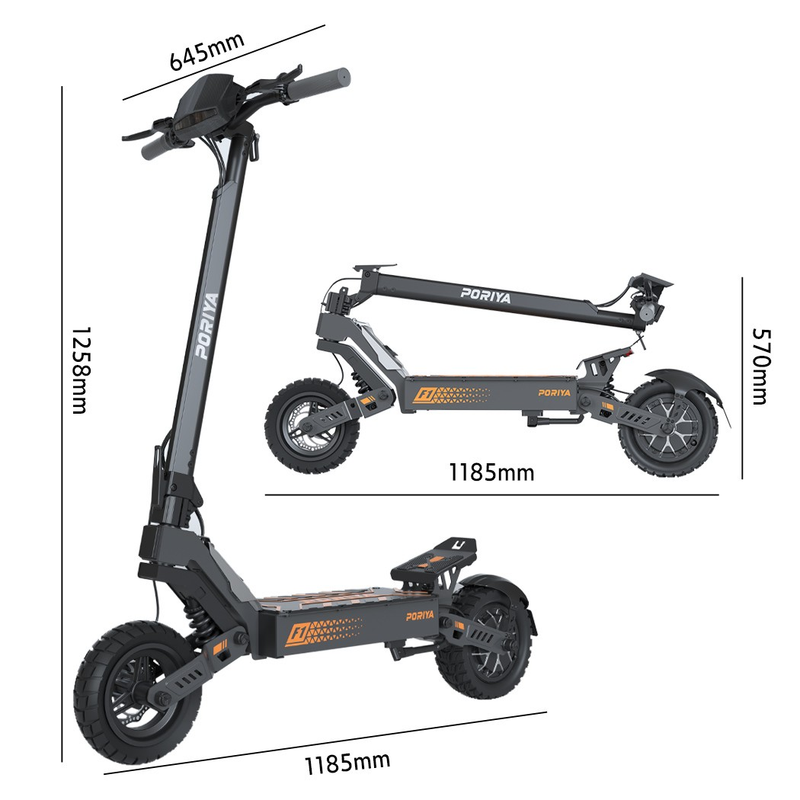 Load image into Gallery viewer, PORIYA 11" Electric Scooter 2000W 50KM 65KM/H Off-Road Adult E-Bike E-Scooter