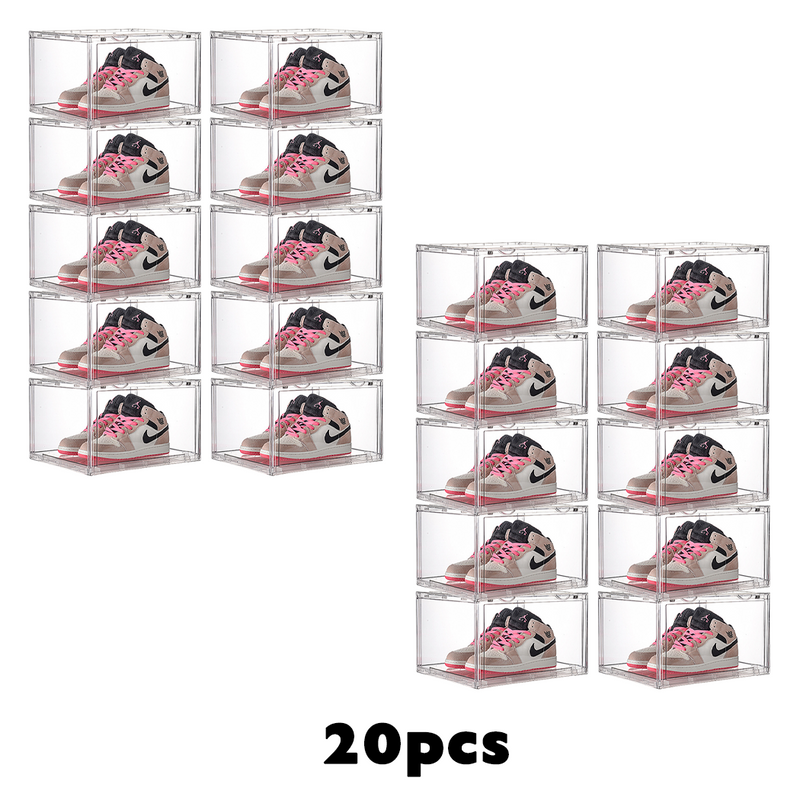 Load image into Gallery viewer, PORIYA 2-20pcs Clear Acrylic Stackable Boxes Shoes Clothes Toy Display DIY Storage Box