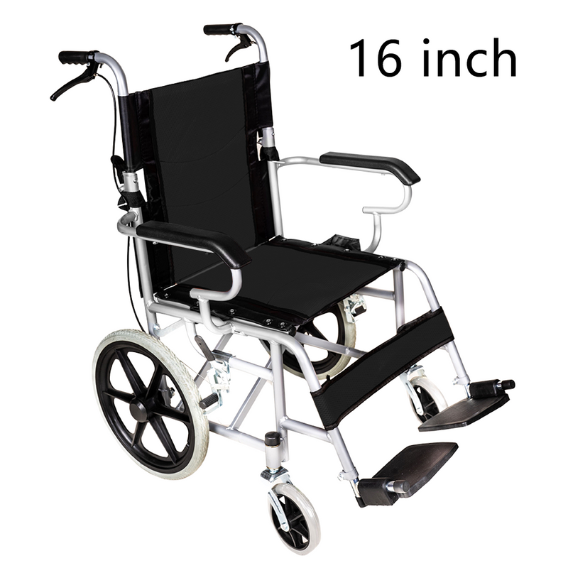 Load image into Gallery viewer, 16" Foldable Wheelchair Park Brakes Lightweight Soft for Elderly and Disabled