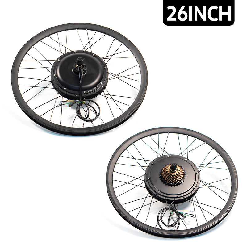 Load image into Gallery viewer, PORIYA ebike Conversion Kit 48V1500W Motor Electric bike rear Wheel 26 27.5 29in